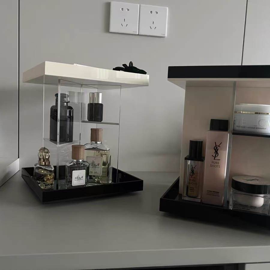 Luxury Skincare Tray - Luxury Acrylic Cosmetic Storage Box Rotating