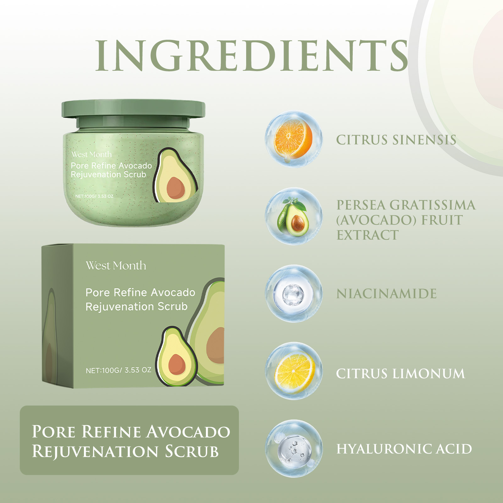 Avocado Ice Cream Body Scrub 1 – обзор и цена Luxury Skincare And Spa