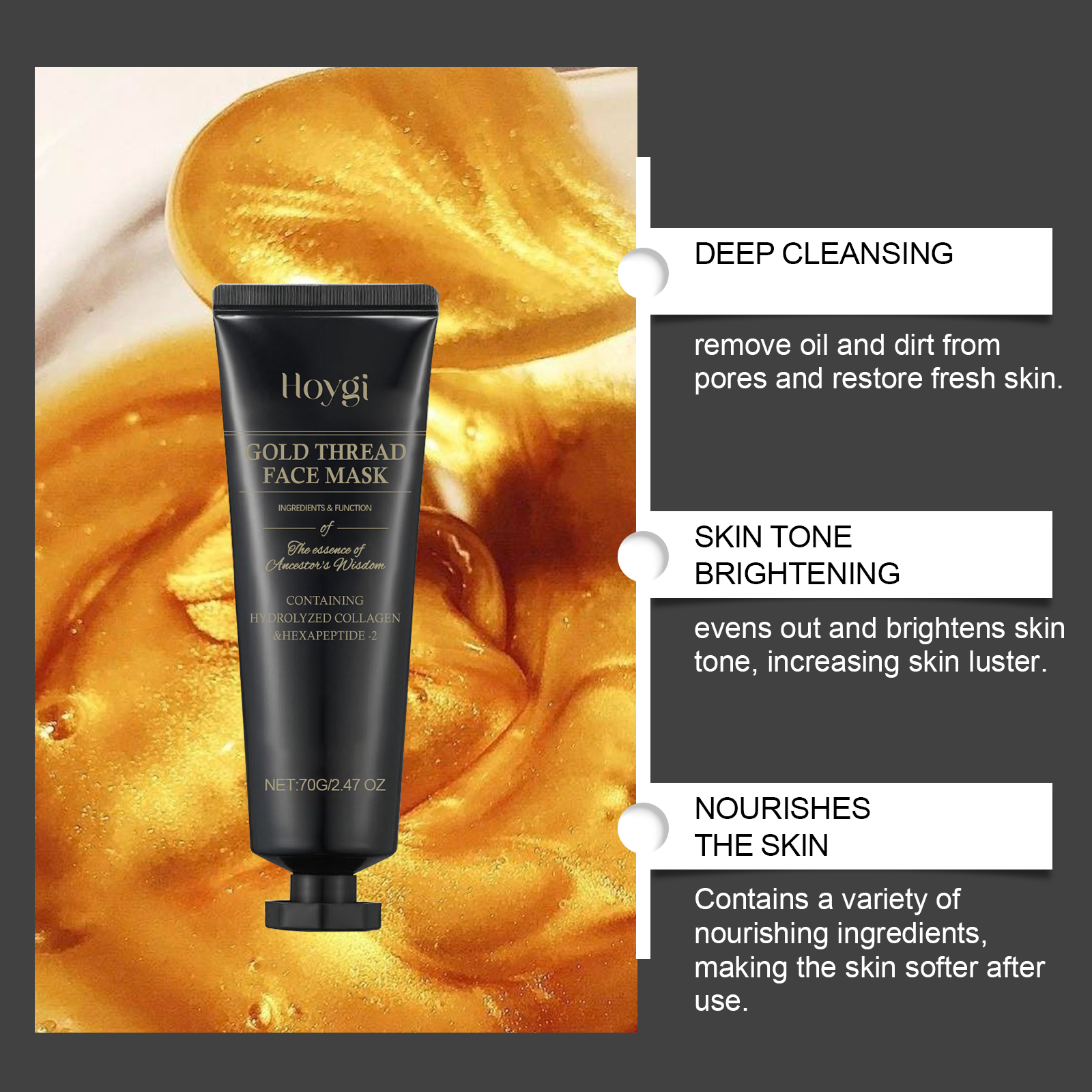 HOYGI 24K Gold Peeling Face Ma – обзор и цена Luxury Skincare Treatments